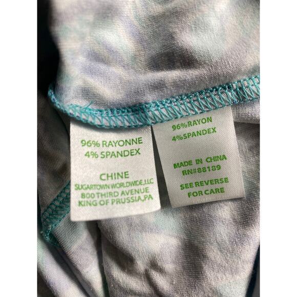 Lilly Pulitzer Women's Size Small Blue Green Elephant Print Short Sleeve Dress - Picture 6 of 7